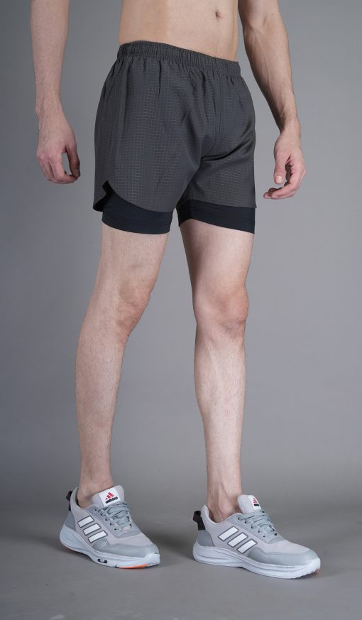NS Lycra Shorts for Athletes | Embossed Print, 4-Way Lycra Inner, Regular Fit - Image 3