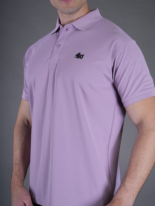 Mauve Collar Neck T-Shirt for Men |  Regular Fit - Image 3