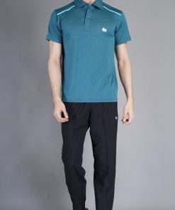 Men’s Striped T-Shirt with Collar Neck | Regular Fit, Half Sleeve, Silicone Wash