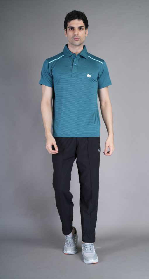 Men’s Striped T-Shirt with Collar Neck | Regular Fit, Half Sleeve, Silicone Wash