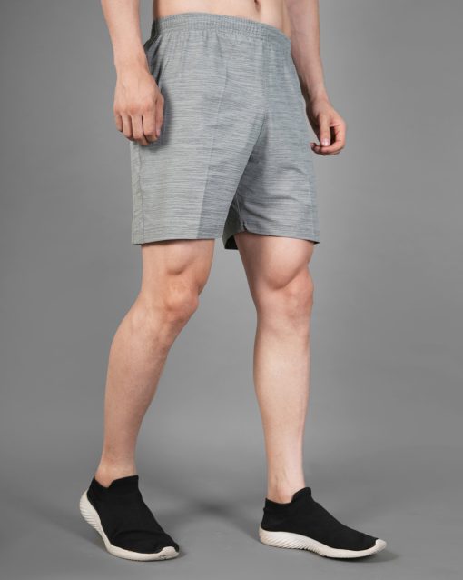 Men’s Regular Fit Slub Polyester Lycra Blend Shorts | Above Knee - Image 3