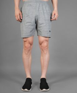 Men’s Regular Fit Slub Polyester Lycra Blend Shorts | Above Knee