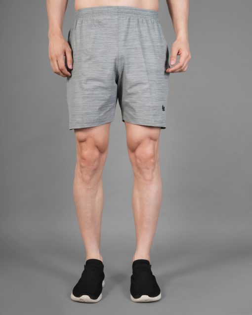 Men’s Regular Fit Slub Polyester Lycra Blend Shorts | Above Knee